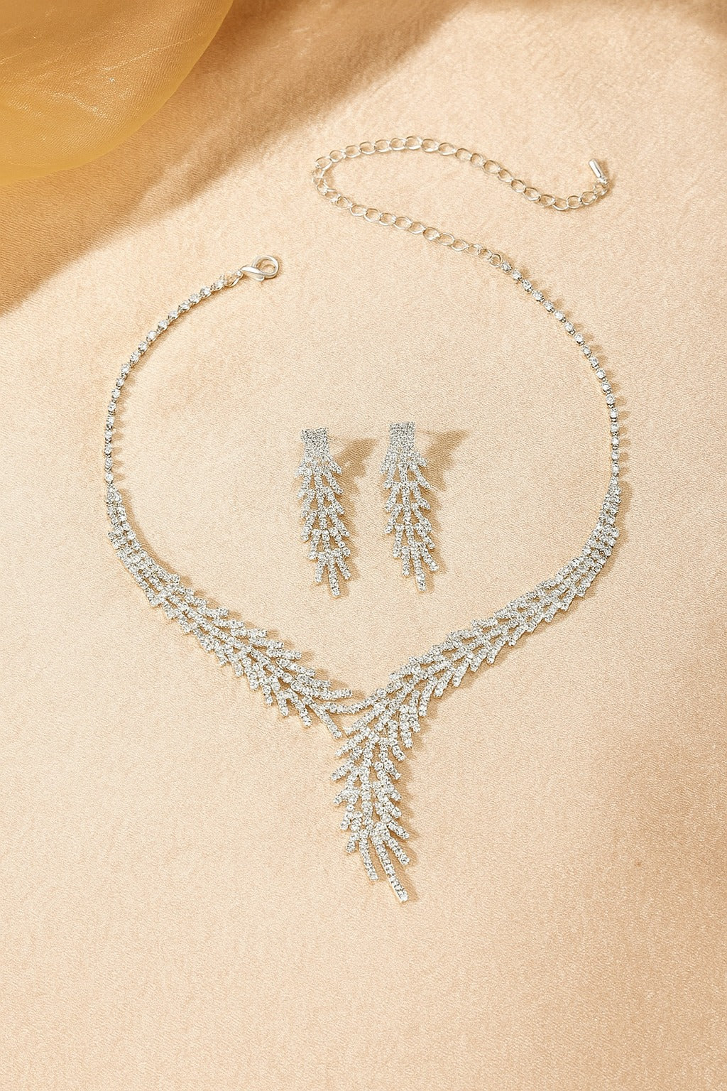Crystal Cascade Necklace & Earrings Set