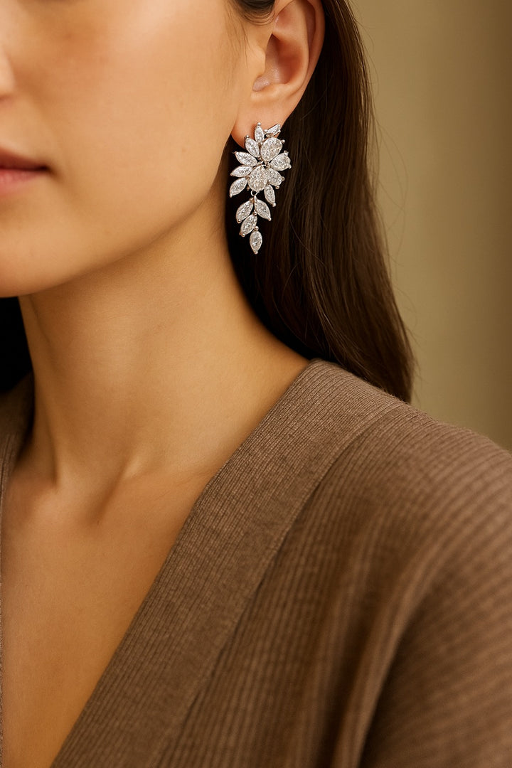 Sparkling Leaf Earrings