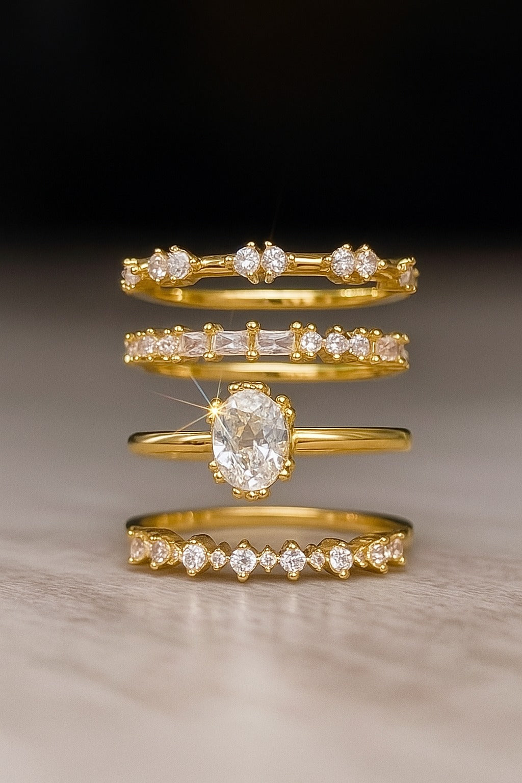 Sparkle Ring Set (4 Pcs)