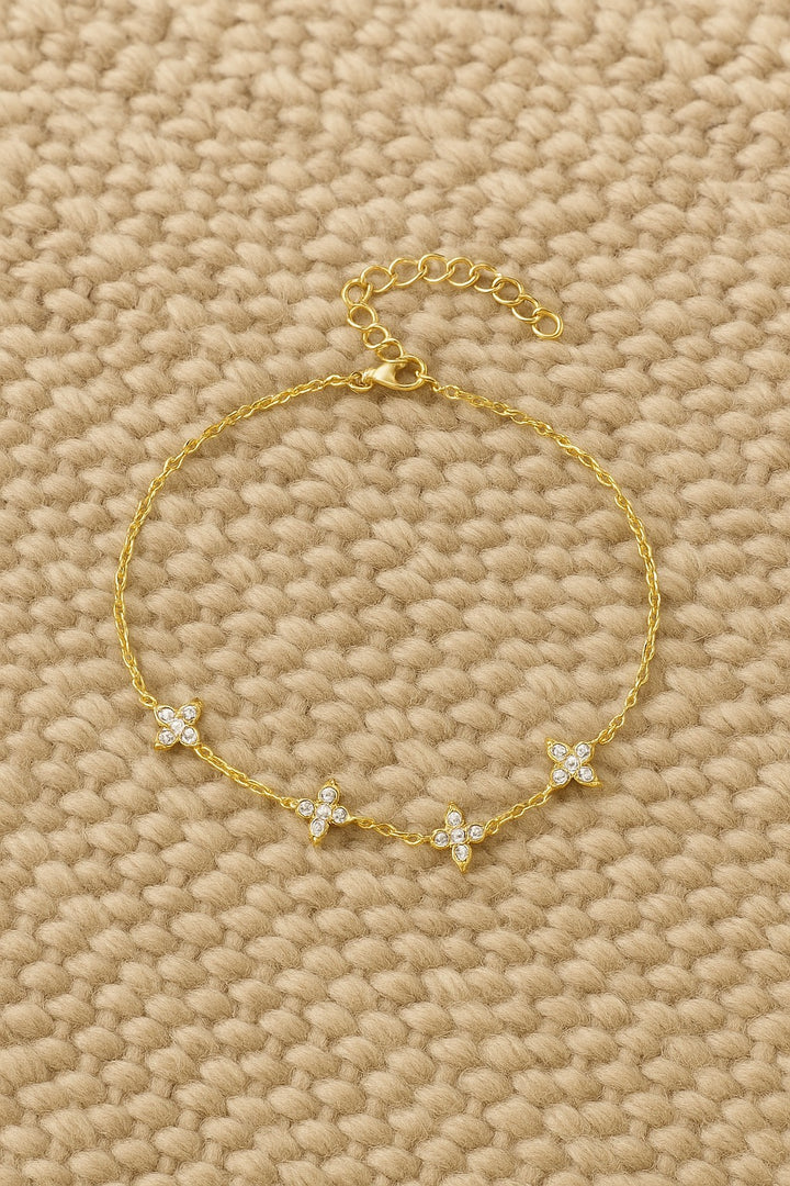 Double-Layer Rhombus Anklet – Waterproof Stainless Steel Women’s Jewelry
